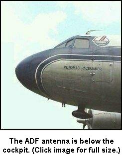 DC-3 showing ADF antenna