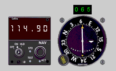 Nav tuned to HFD, VOR showing the 065 radial