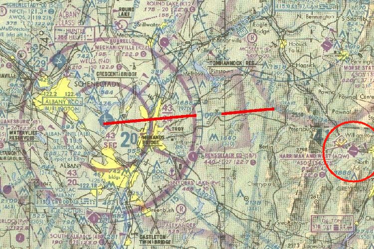 Harriman and West Airport to Albany VOR, 097&deg; inbound