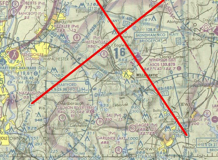 Draw the 340&deg; radial from ORW.